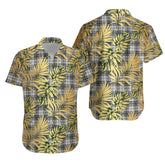Douglas Grey Modern Tartan Vintage Leaves Hawaiian Shirt
